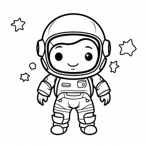 Astronaut - Astronaut Ausmalbild für Kinder