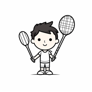 Badminton - Badminton Spieler Ausmalbild