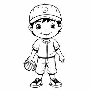 Baseball - Baseball Spieler Ausmalbild für Kinder