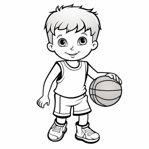 Basketball - Basketball Spieler Ausmalbild für Kinder