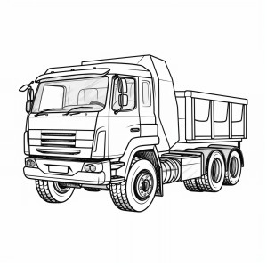 Baustellen-LKW - Baustellen-LKW Ausmalvorlage