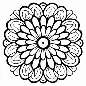 Blume - Blumen Mandala Ausmalbild