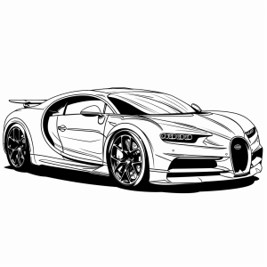 Bugatti - Bugatti Sportwagen Ausmalmotiv