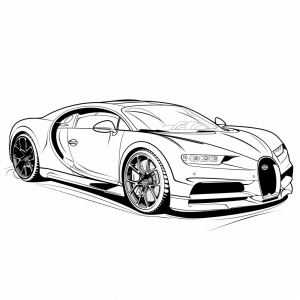 Bugatti - Bugatti Supersportwagen Malvorlage