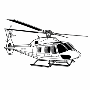 Chopper - Hubschrauber Ausmalvorlage – Fliegende Fantasie