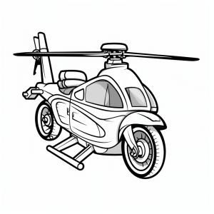 Chopper - Hubschrauber-Motorrad Ausmalbild für Kinder