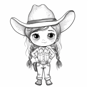 Cowgirl in Aktion - Cowgirl Abenteuer Ausmalbild