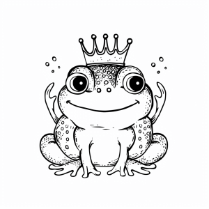 Der Froschkönig - Ausmalbild für Kinder - Froschkönig Märchen Malvorlage