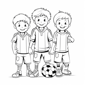 Fußballmannschaft - Fußballteam Ausmalbild für Kinder