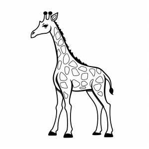 Giraffe - Giraffen Zeichnung zum Ausmalen