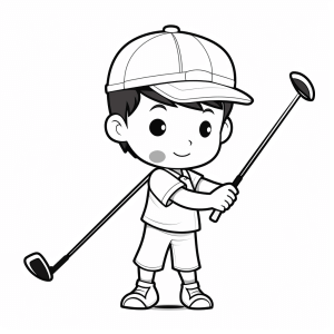 Golf - Golfspieler Ausmalbild für Kinder