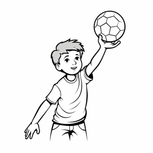 Handball - Handball Spieler Ausmalbild für Kinder