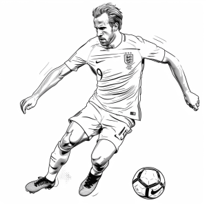 Harry Kane - Fußballstar Spielmoment Ausmalbild