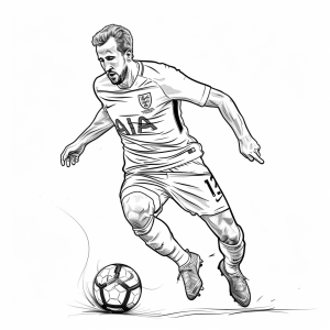 Harry Kane - Fußballspieler in Action - Ausmalbild