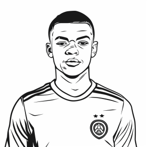 Kylian Mbappé - Fußballspieler Kylian Mbappé Porträt Ausmalvorlage