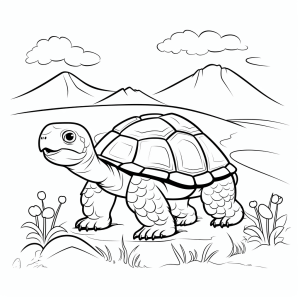 Landschildkröte - Landschildkröte Zeichenvorlage