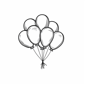 Luftballons - Bunte Luftballons Malvorlage