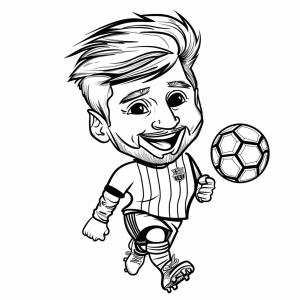 Messi - Kreativer Fußballspaß mit Messi: Malvorlage des Fußballstars