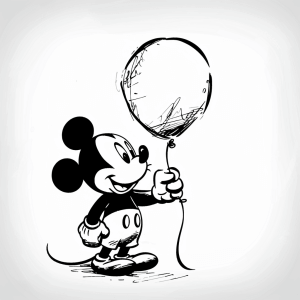 Micky Maus Abenteuer - Micky Maus mit Ballon Malvorlage