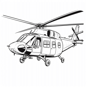 Militärhubschrauber - Militärhubschrauber Ausmalbild