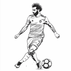 Mohamed Salah - Fußballstar in Aktion Malvorlage