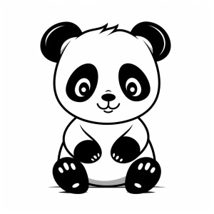 Panda - Panda Zeichnung für Kinder