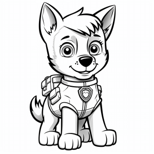 Paw Patrol - Ausmalbild Freundlicher Welpe als Held