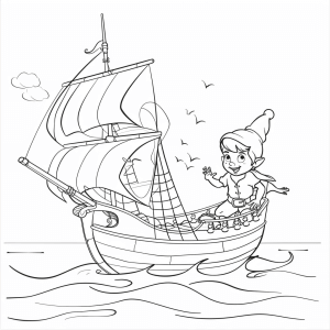 Peter Pan und Nimmerland - Peter Pan Segelabenteuer - Kreatives Ausmalbild