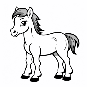 Pferd - Süßes Pony Ausmalbild für kleine Künstler