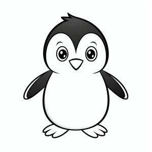 Pinguin - Fröhlicher Pinguin zum Ausmalen