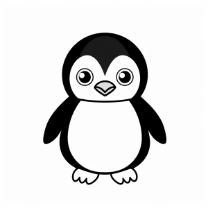 Pinguin - Fröhlicher Pinguin Ausmalbild