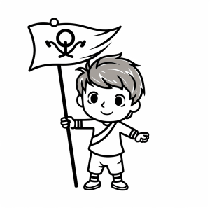 Piratenflagge - Piratenflagge Ausmalbild für Kinder