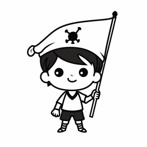 Piratenflagge - Piratenflagge Ausmalbild für Kinder