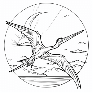 Pteranodon - Fliegender Pteranodon Ausmalvorlage