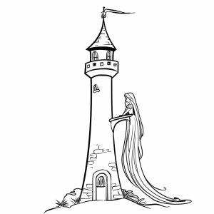 Rapunzel und der Turm - Rapunzel und der magische Turm - Malvorlage