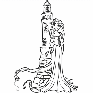 Rapunzel und der Turm - Rapunzels Turm Malvorlage