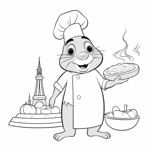 Ratatouille - Kochender Nager aus Paris zum Ausmalen