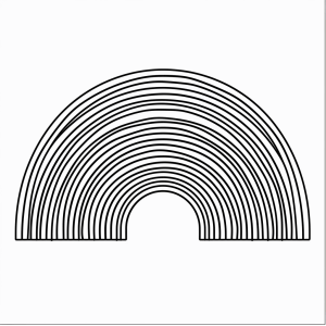 Regenbogen - Leuchtender Regenbogen Ausmalvorlage