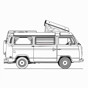 Retro Camper Van - Retro Camper Van Ausmalabenteuer