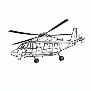 Rettungshubschrauber - Heldenhafter Rettungshubschrauber Ausmalbild