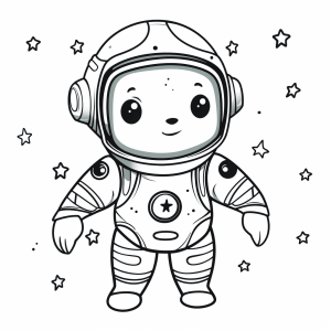 Robbe - Astronaut Ausmalbild für Kinder