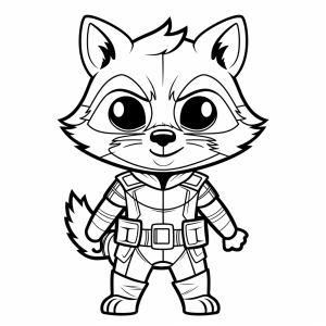 Rocket Raccoon - Weltraum Waschbär Abenteuer Ausmalbild