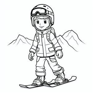 Skifahren - Skifahrer Ausmalbild für Kinder