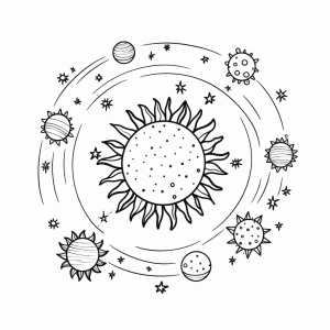 Sonnensystem - Entdecke das Sonnensystem mit unserer Malvorlage