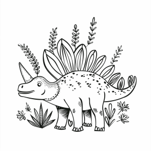 Stegosaurus - Stegosaurus Zeichnung zum Ausmalen