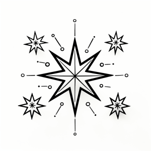 Sternenkonstellation - Funkelnde Sternenkonstellation Ausmalvorlage