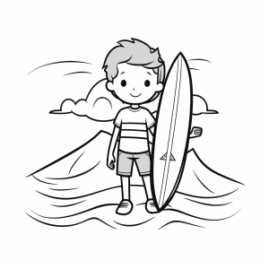 Surfen - Surfer Ausmalbild für Kinder