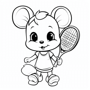 Tennis - Tennis Maus Malvorlage