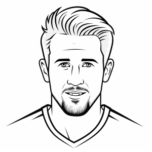 Harry Kane - Ausmalbild Fußballspieler Porträt