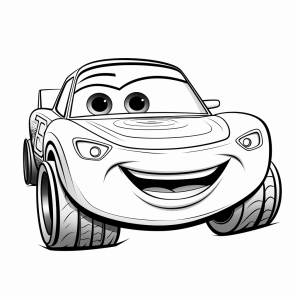 Lightning McQueen - Lachendes Auto Ausmalbild zum Drucken